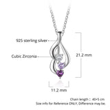 S925 Customized Heart Shape Birthstone Pendant Necklace