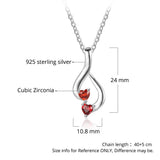 S925 Customized Heart Shape Birthstone Pendant Necklace