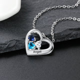 925 Sterling Silver Three Birthstone Necklace