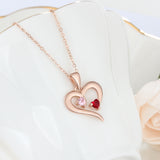 925 Silver Jewelry Two Birthstones Heart Name Necklace