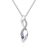925 Sterling Silver Eight Shape Infinity Pendant Necklace with Birthstones