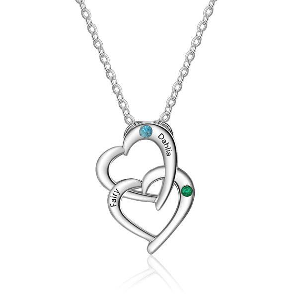 TWO HEART BSTONE NECKLACE