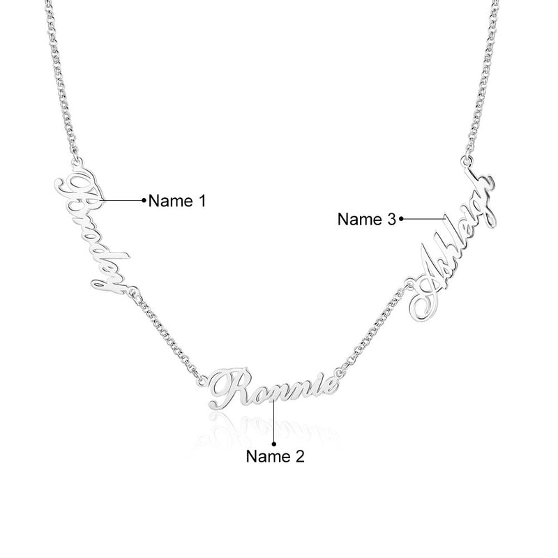 Custom three name necklace