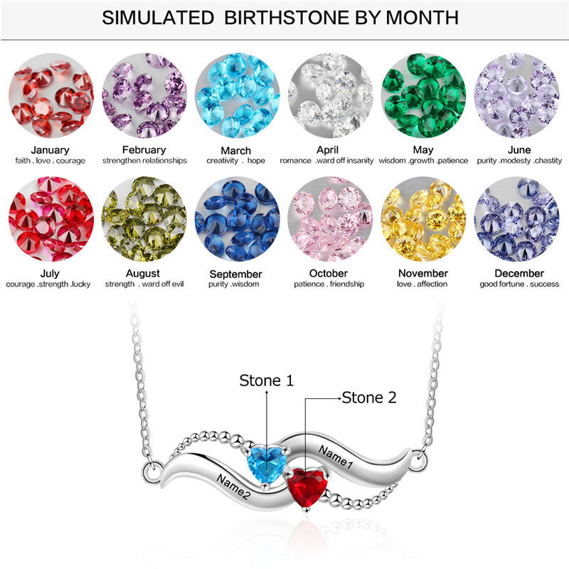Custom Two Birthstone Necklace