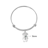 Personalized Stainless Steel Baby Boy Girl Bangle Bracelet