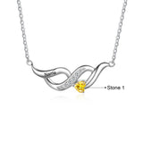 Sterling Silver Infinity Shape Birthstone Pendant Necklace