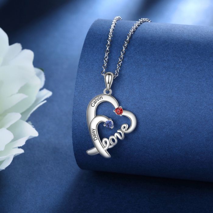 Sterling Silver LOVE Heart Necklace