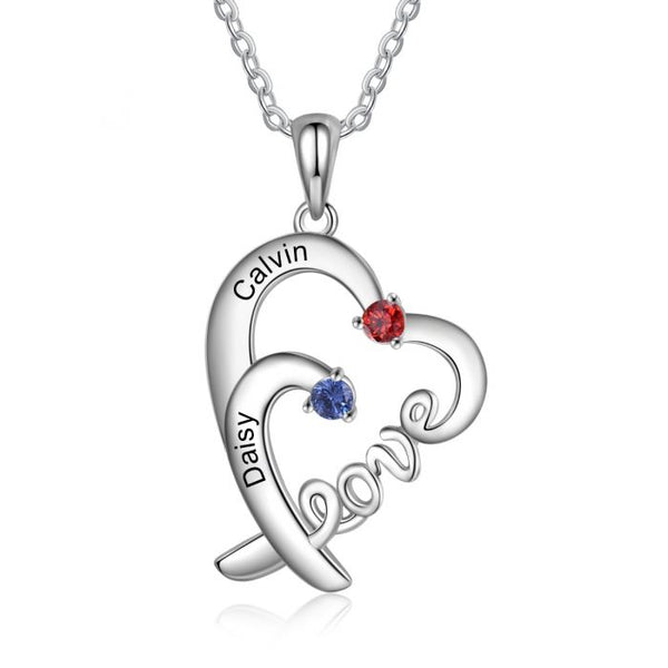 Sterling Silver LOVE Heart Necklace